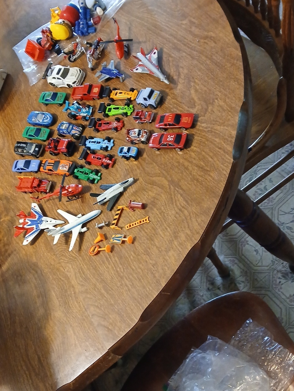 Assorted Kids Toy Vehicle Lot Air A D Ground - Red, Blue, Green, Orange, White